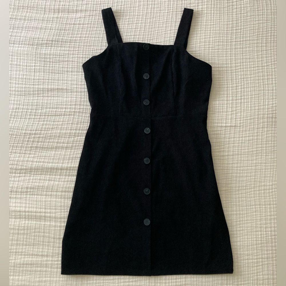 SHEIN Thick Strap Button Mini Dress